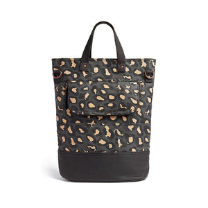 Leopard print canvas cycling bag back view