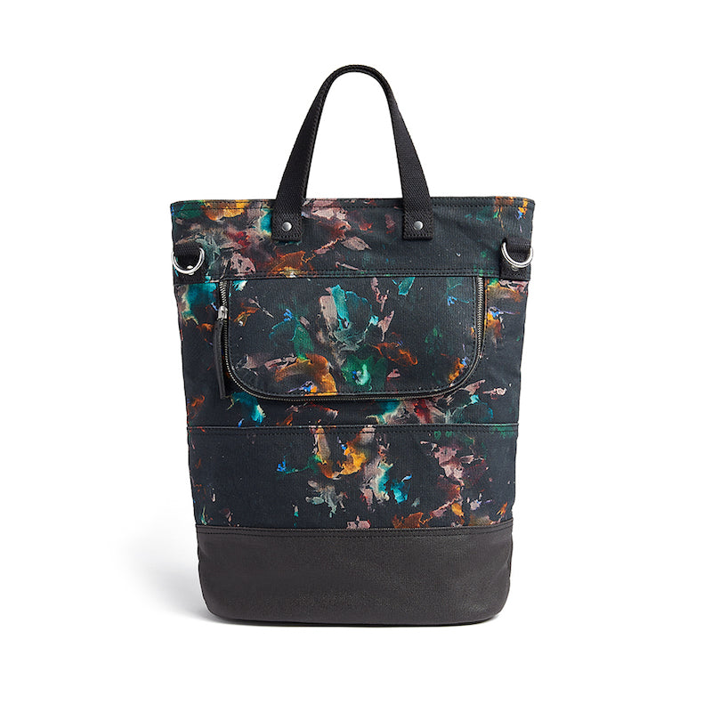 Lily floral print canvas cycling bag back
