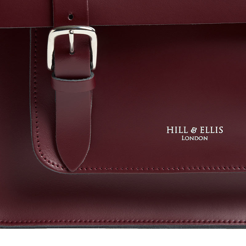 Limited Edition Burgundy Cycle Bag with brass buckles detail