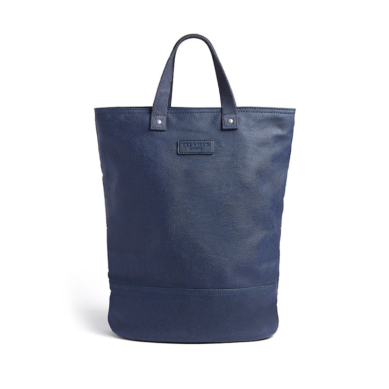 Navy canvas cycling bag front