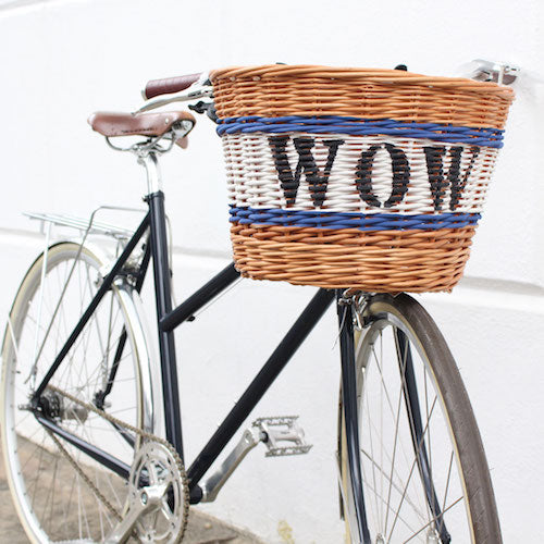 Personalised wicker bicycle basket
