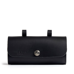 Black & Silver Leather Saddle Bag