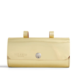 Gold leather saddle bag