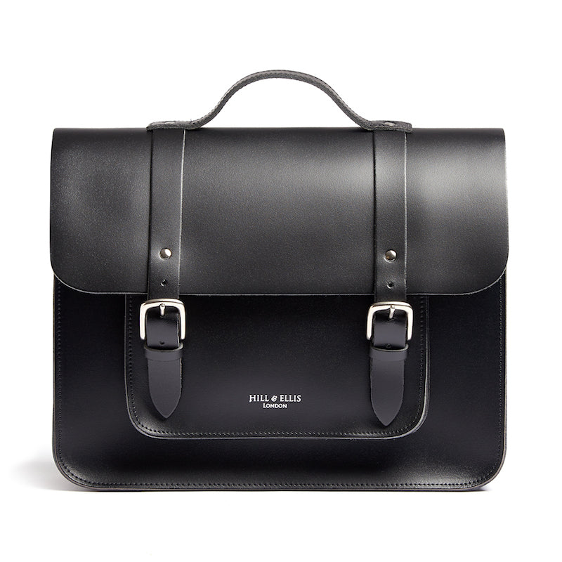 Black satchel cycle bag front