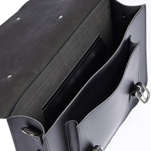 Black satchel cycle bag inside detail