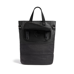 
            
                Load image into Gallery viewer, Black canvas cycling bag with pannier hooks
            
        