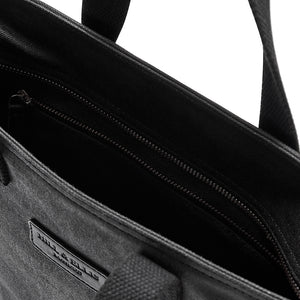 
            
                Load image into Gallery viewer, Black canvas cycling bag view inside
            
        