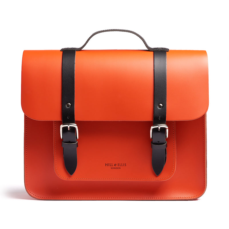 Orange Leather Satchel Cycle Bag – Hill & Ellis