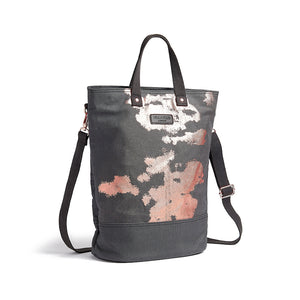 Copper print canvas cycling bag with shoulder strap