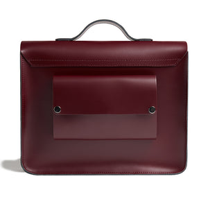 Burgundy leather satchel cycle bag back