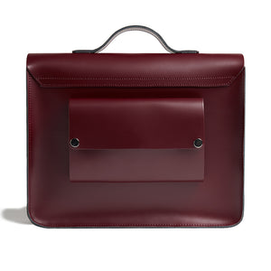 
            
                Load image into Gallery viewer, Burgundy leather satchel cycle bag back
            
        