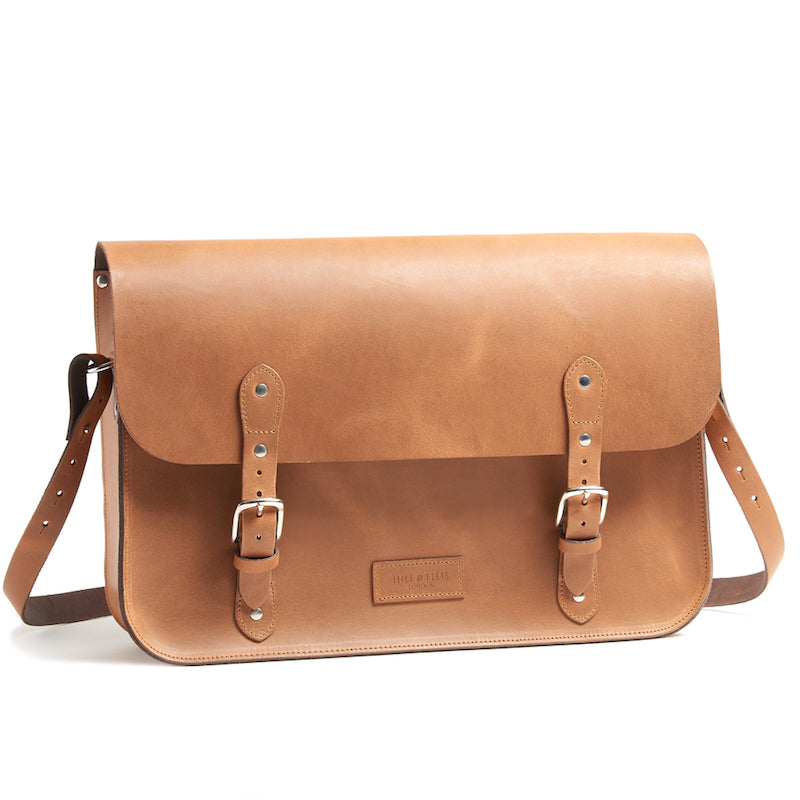 
            
                Load image into Gallery viewer, Tan leather brompton compatible cycle bag with shoulder strap
            
        