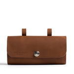 Tan Brown Leather Saddle Bag