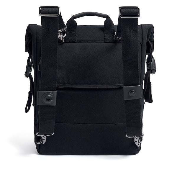 Black leather & Canvas Rucksack Pannier