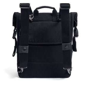 
            
                Load image into Gallery viewer, Black leather &amp;amp; Canvas Rucksack Pannier
            
        