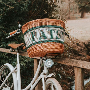 
            
                Load image into Gallery viewer, Personalised Wicker Bicycle Basket
            
        